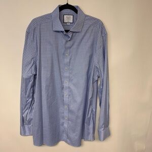 Charles Tyrwhitt Button Down Dress Shirt Plaid Preppy Slim Fit No Iron Career
